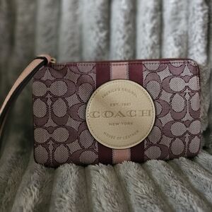 Coach Maroon and Light Pink Wristlet